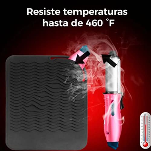 Funda y Alfombra de Silicona Resistente al Calor para Planchas de Pelo, Rizadores y Herramientas de Estilizado Capilar, Portátil para Viaje miniatura 3