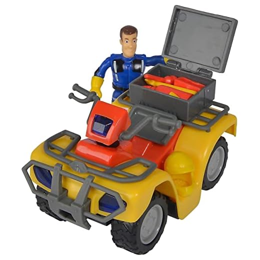 Simba 109257657 - Feuerwehrmann Sam Mercury-Quad, mit Sam Figur und Zubehör, für Kinder ab 3 Jahren