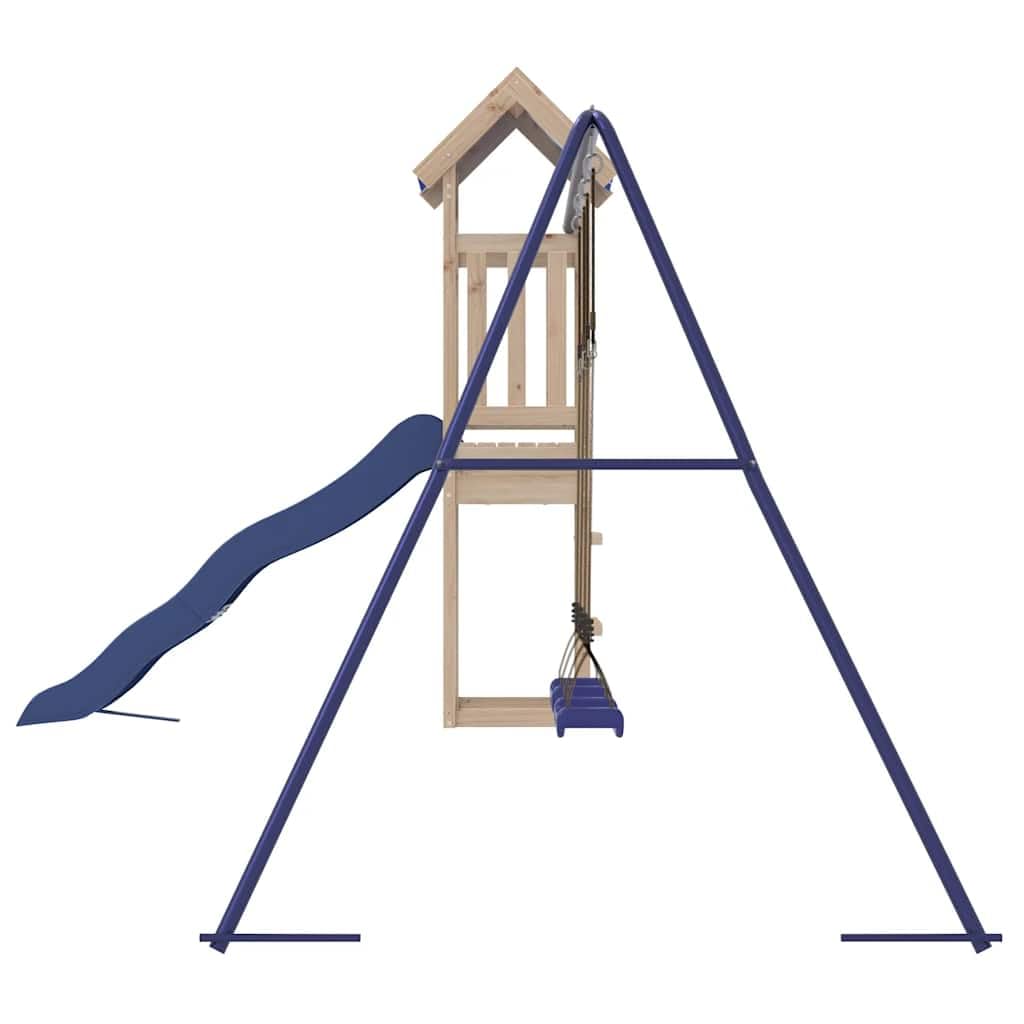Spielturm Massivholz Kiefer mit Schaukel, Rutsche, Sandkasten und Klettergerüst für Garten, Outdoor Spielplatz, Kinderspielgerät mit Sicherheit und Bewegung, Freizeitspaß im Hof