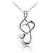 S925 Sterling Silver Musical Note Love Heart Pendant Necklace , Box Chain 18 inches