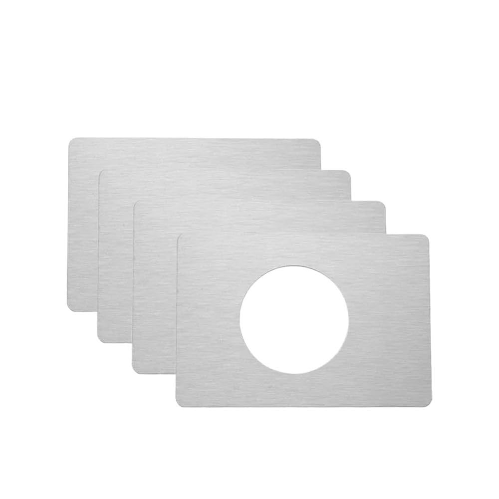 Gentryroo 4Pcs-Silver Repair Doors Lock Plate Stainless Steel Fixed Hardware Reinforcement Installation