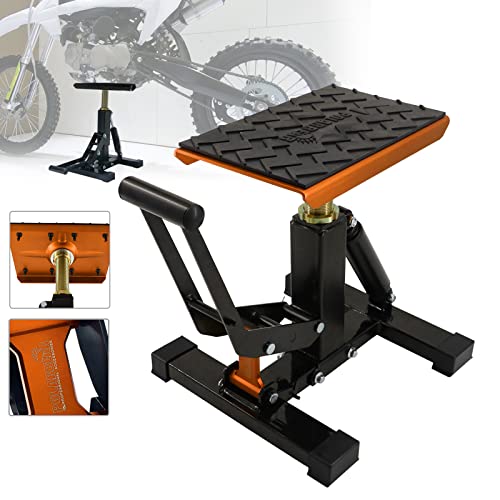 POLARBEAR Dirt Bike Stand Hydraulic Aluminum Jack Stands Vertical Lift CNC, for Dirt Bike/ATV/ADV/Rally Maintenance, Motorcycle Dirtbike Engine Stand with 1200Lbs Capacity(Orange) - Image 3