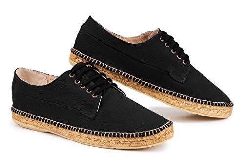 VISCATA Hecho a mano en España - Lienzo para hombre, con cordones, alpargatas originales, Negro, 47.5 EU Cover