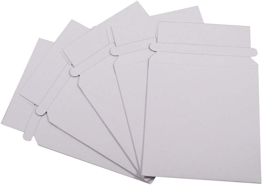 Stay Flat CD/DVD White Cardboard Mailer Envelope,5 1/4 x 5 1/4 inches, Self Seal Adhesive with Flap, 25 Pieces.