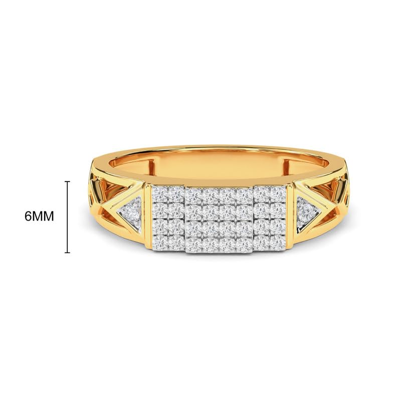 Image of KISNA 14k / 18k Real Gold & Diamond Ring | Diwali, Rakhi Rakshabandhan Gift for Brother, Husband | With Certificate of Authenticity & BIS-Hallmarked Gold Jewellery | Billy Ring For Him