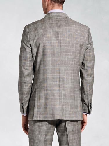 3 Pcs Men's Suit Plaid Single Breasted Slim Check Blazer Business Jacket Vest Pants Tuxedo Set for Wedding Dinner4