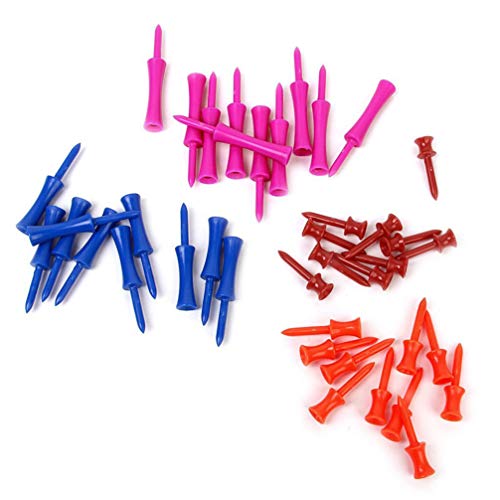 IMIKEYA 40Pcs Reduzir O Atrito de Rotação Lateral Passo Tees De Golfe de Plástico Tees De Golfe Bola