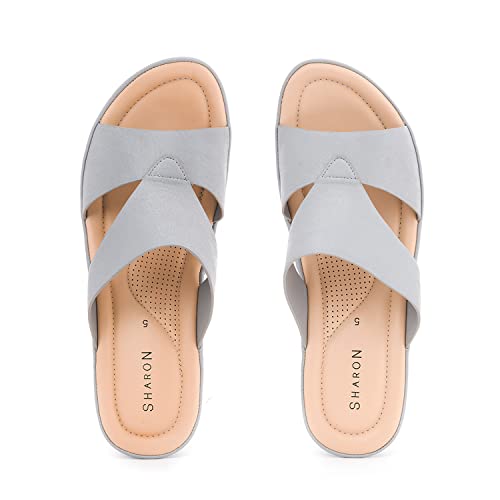 Image of Sharon Khadim's Wedge Heel Mule Slip On Sandal for Women