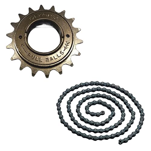 CATENA 1 VELOCITA SENZA CAMBIO 112 MAGLIE+RUOTA LIBERA PIGNONE ROCCHETTO- BICICLETTA