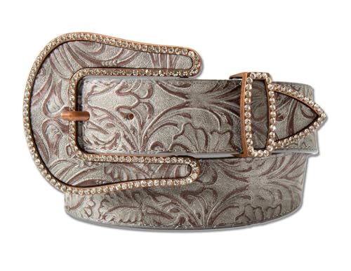 Western Belt Womens Floral Metallic XL Silver D140010336