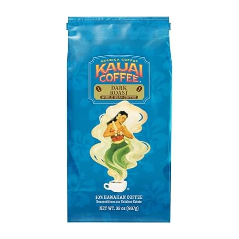 Kauai Whole Bean Coffee, Koloa Estate Dark Roast Coffee from Hawaii’s Largest Grower, Bold, Rich Blend, 32 Ounce (Pack of 2) Cover