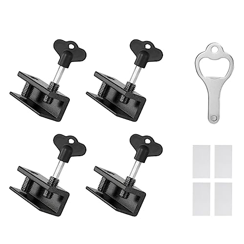 Geieold 4 Set Window Locks + Key for Vertical & Horizontal Sliding ...