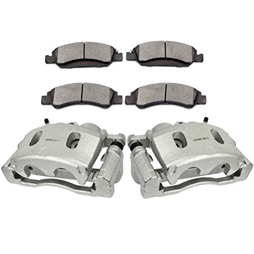 Image of SCITOO Front Left & Right Brake Kit [4] Brake Pads [2] Brake Disc Calipers w /Bracket Compatible With 2007-2008 for Cadillac for Escalade,2007-2008 for Cadillac for Escalade ESV