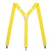 Action Ward Womens Suspenders - Y Back Style - 1" Width - Comfortably Adjustable Elastic Straps and Metal Clips (Yellow)