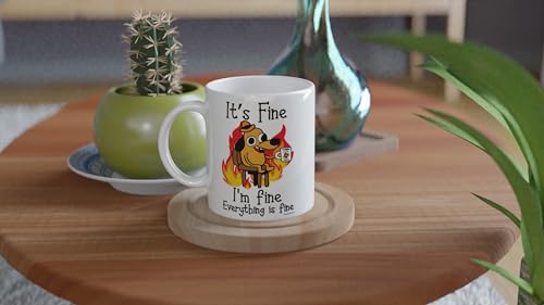 It's Fine Funny Coffee Mug, Funny Gifts for Women and Men. 11oz Coffe Cup (White) - Image 3