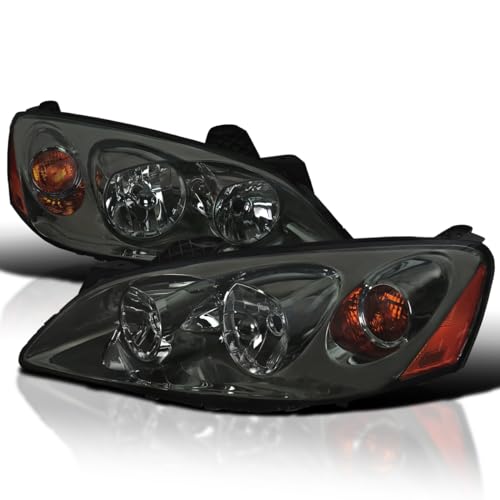SPEC-D TUNING Smoke Headlights Compatible with 2005-2010 Pontiac G6 L+R Pair Head Light Lamp Assembly
