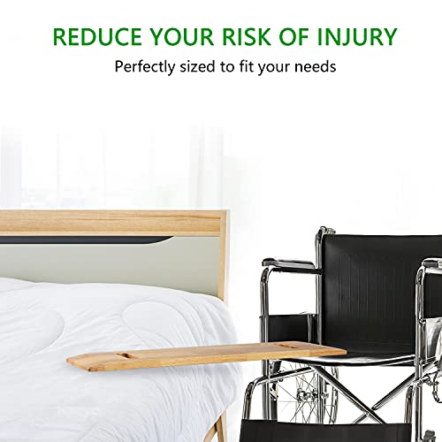 YPCBYNBS Wooden Transfer Board,Made of Heavy-Duty Hardwood for Transferring Disabled Patient,Elderly,Seniors Between Wheelchair,Bed,Commode,or Chair,30\" with Two Hand Cutouts
