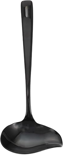 OSALADI Cucharón pequeño para salsa, cucharón de acero inoxidable con boquilla, cucharón de sopa para salsa, cuchara de decoración de postres,