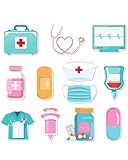 LEEQ 12PCS Lustige Krankenschwester Haftnotizen Sticky Notes, Medizinische Thema Selbstklebende Notizblöcke für Aufzeichnungen Checklisten, Niedliche Memopads Geschenke für Krankenhaus,Schule,Büro