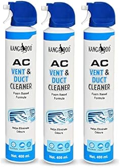 Kangaroo® Car AC Vent & Duct Cleaner Odor Neutralizer Spray Form with Long Nosal Pipe for Effective Cleaning 400 ml - Pack of 3