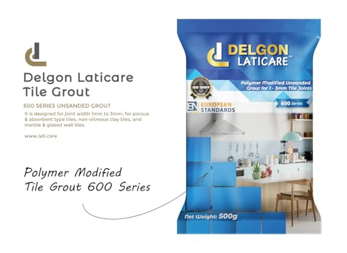 Image of Delgon LaticareTile Grout Polymer Modified, Cementitious Grout 5 kg (5 Packs of 1 kg Each) (Sandstone - 52)