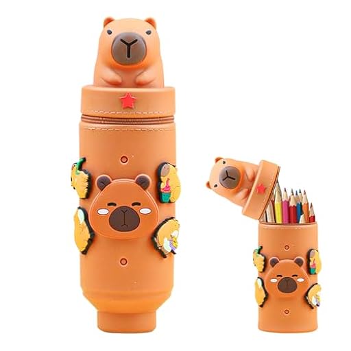 FOSDICK Estuche Capibara, Estuche Escolar de Silicona Blanda 2 en 1, Kawaii Capibara Estuches, Pencil Case con Cremallera, Lindo Estuches Escolares Vertical per Escuela, Oficina, Regalo Niño | Ya disponible en tu tienda friki favorita! En mundofriki.es!