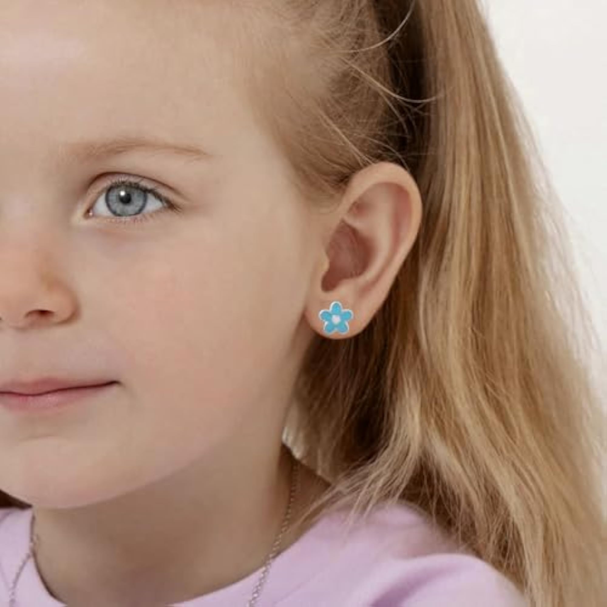 925 Sterling Silver Flower Stud Earrings for Girls