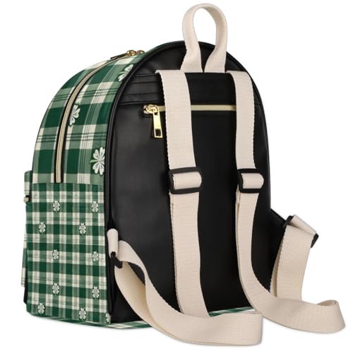 Mochila mini para mujer Adornori de cuero sintético con diseño de trébol, ideal para viaje, trabajo y ocio miniatura 3