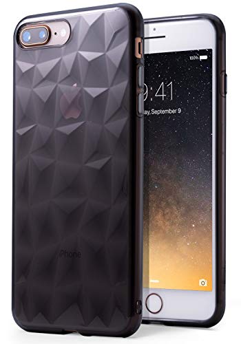 Ringke Air Prism Compatible with iPhone 7 Plus, iPhone 8 Plus Phone Case 3D Contemporary Design Slim Geometric Stylish Pattern Flexible Protective TPU Drop Resistant Cover - Smoke Black
