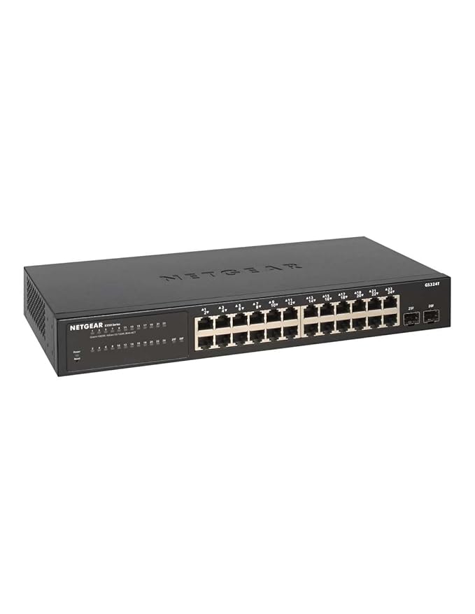 NETGEAR GS324T 24 Port Gigabit + 2 x 1G SFP Ethernet Smart Managed Pro ...
