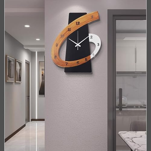 Reloj de pared decorativo grande negro silencioso 20 pulg. miniatura 3