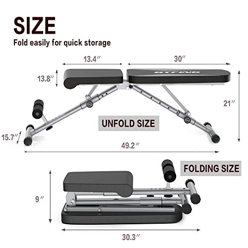 BTFING Adjustable Weight Bench Press, Workout Bench for Strength Training Equipment, Foldable Home Gym Bench for Exercises