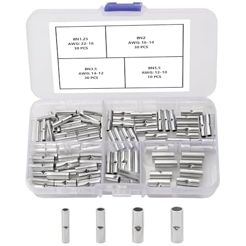 YIXISI 100 PCS Non Insulated Butt Connectors Cover