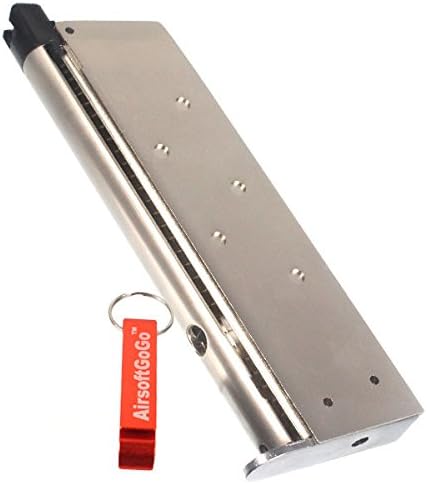 WE 1911 Magazine for WE, Socom Gear / 1911 1911A1 / MEU (SOC) Airsoft GBB Silver [For Airsoft Only]