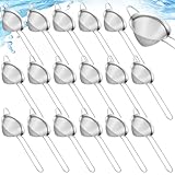 HANLANXUE 20 Packs Fine Mesh Small Strainer, 3.2 Inches Silver Stainless Steel Cone Shaped Long Handle...