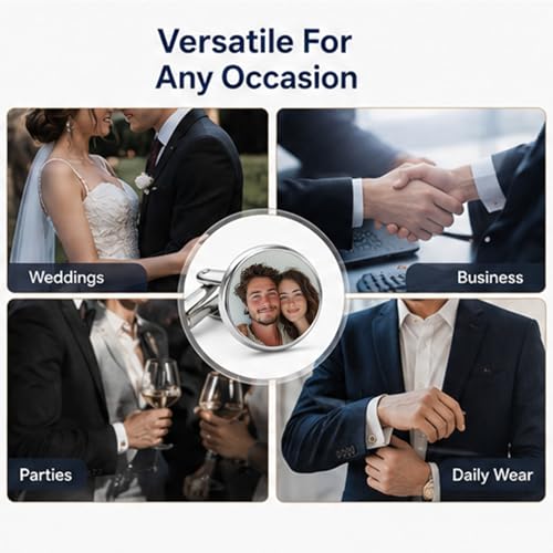 Mancuernillas Personalizadas para Hombre, Regalo de Boda miniatura 3