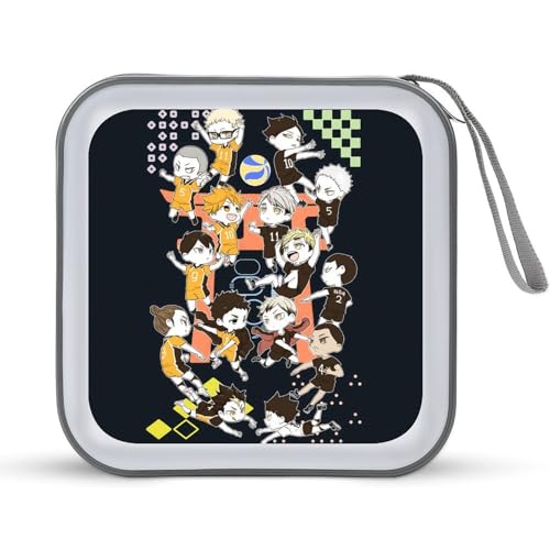 ハイキュー!! CDケース プラケース DVD収納ケース CD収納ボックス ディスクケース 防水 メディアケース 大容量 40枚収納 小型 持ち運び便利 薄型 ファスナー付 旅行