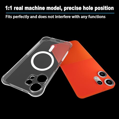 Image of Magnetic Case for CMF Phone 2 Pro 5G Compatible with MagSafe, Shockproof Phone Bumper Cover, Anti-Scratch Clear Back (Clear) Plastic