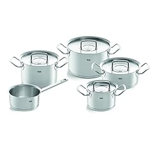 Fissler Original-Profi Collection® Stainless Steel Cookware with Sauce Pan, Metal-Lid, 9 Piece, Made in Germany