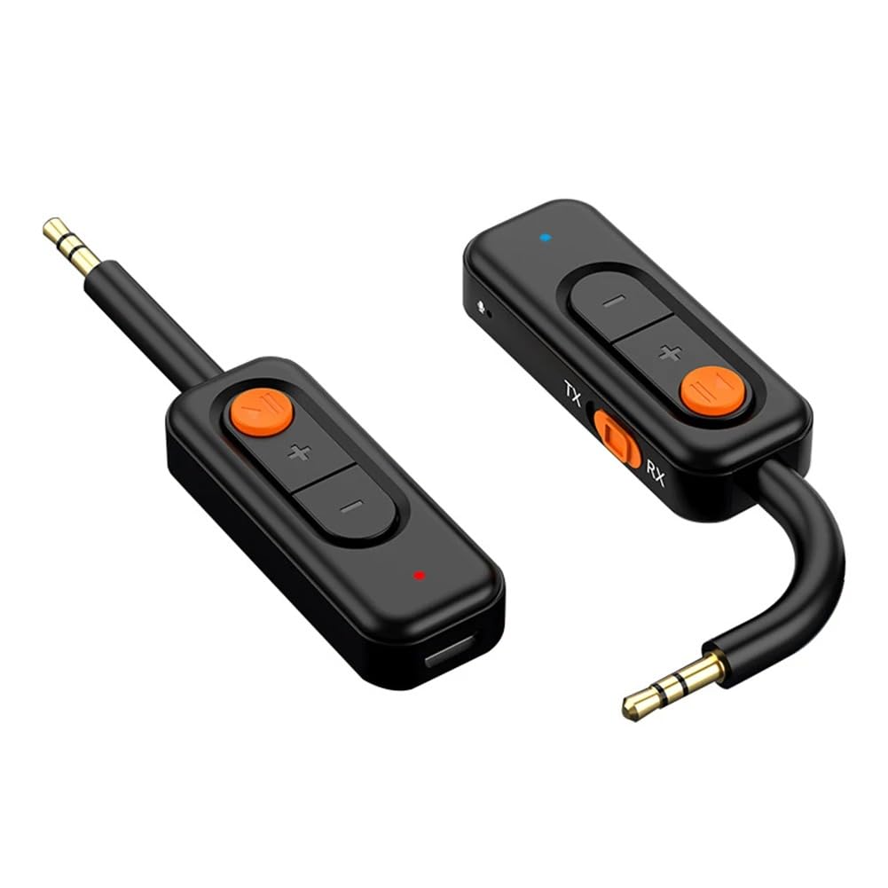 WeFly Bluetooth 5.4 Transmitter Receiver 2-in-1 Wireless Audio Adapter, Mini 3.5mm AUX Bluetooth Adapter for Home Car Airplane PC Audio Music Headphones TV Speakers-image-15