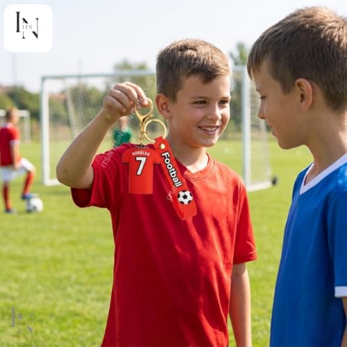 Image of Football jersey Keychain | Ronaldo key chains | messi Keychain | 3D Cute silicone key chain for bike men | soccer Keyring gifts for boys | anime key holder for bag