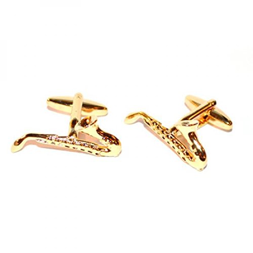 Gtr Mancuernas doradas de saxofones para hombre miniatura 1