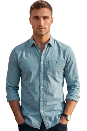 Image of Louis Philippe Men's Cotton Slim Fit Over Dyed Color Depth Comfortable and Durable Soft Handfeel Full Sleeve Solid Casual Shirt