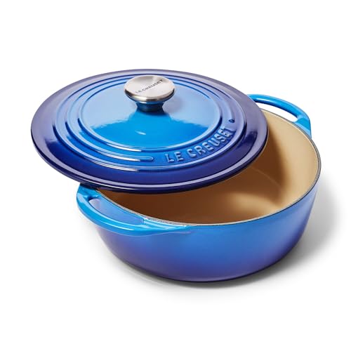 Cocotte ronde peu profonde flamme induction ustensile fonte
