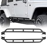 Wrangler JK Rock Slider Nerf Bars Running Boards Side Steps Compatible with 2007-2018 Jeep Wrangler JK JKU Unlimited 4 Doors, Heavy-Duty Steel Side Steps Rock Slider Rails