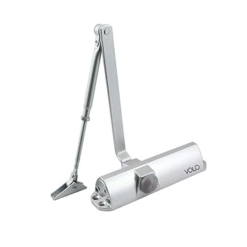 Volo Automatic Hydraulic Double Speed Aluminium Door Closer Premium Heavy Duty for Residential/Commercial Purpose with Fitting Set (Silver)Weight Capacity: 30kg- 70kg.(Pack of 2)