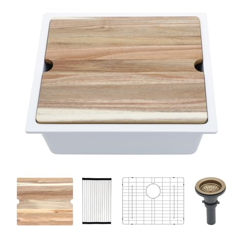 Kichae White Undermount Bar Sink - 21 x 18 Inch