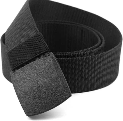 2er Unisex Gürtel Nylon Canvas Belt für Damen und Herren, Stufenlos Verstellbarer Stoffgürtel, Länge 130 cm, Breite ca. 3,8 cm, mit Kunststoff Schnalle MEHRWEG