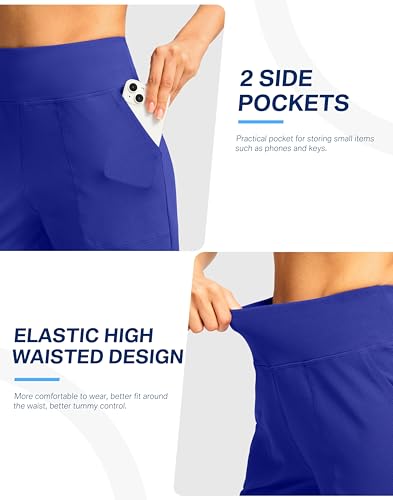 Image of G Gradual Women's Athletic Shorts 6 inch High Waisted Stretchy Bermuda Shorts for Women Quick Dry Summer Casual Shorts