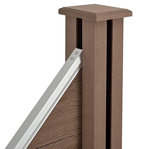 neu.holz WPC Gartenzaun Schrägelement Sichtschutz Windschutz Lamellenzaun Zaun Braun – Bild 6